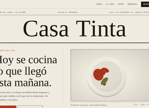 Página de restaurante