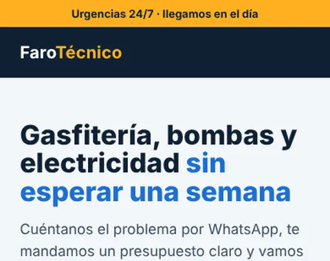 Página de servicio técnico en el celular